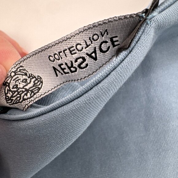 Steel Blue Embossed Medusa Logo T Shirt Mens large Versace Collection? - Picture 8 of 8